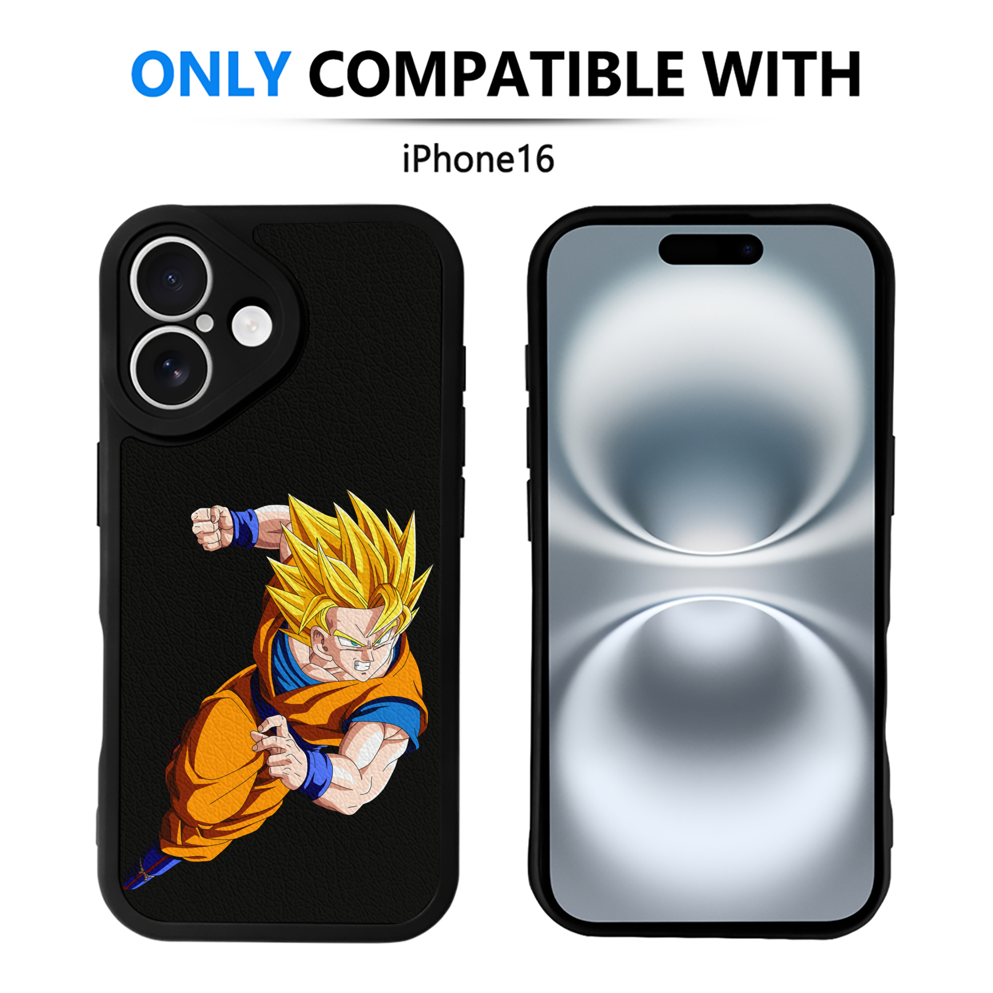（画像用） ドラゴンボール 孫悟空（そん ごくう）Son Goku カカロット DRAGON BALL Kakarotto 【iPhone 16シリーズ対応】シリコンスマホケース（レザー調） 材質：シリコン